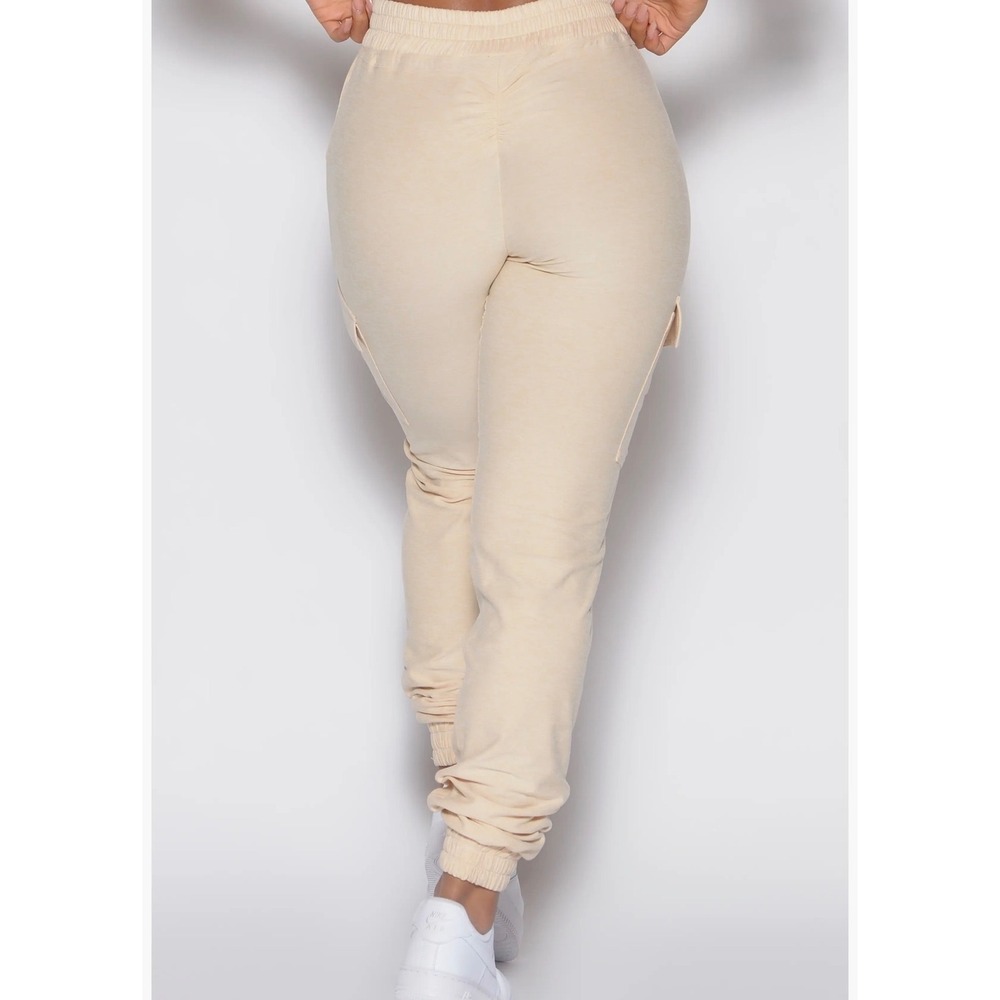 Bombshell athletic gym track jogger pocket pants butt lifting tummy control Med